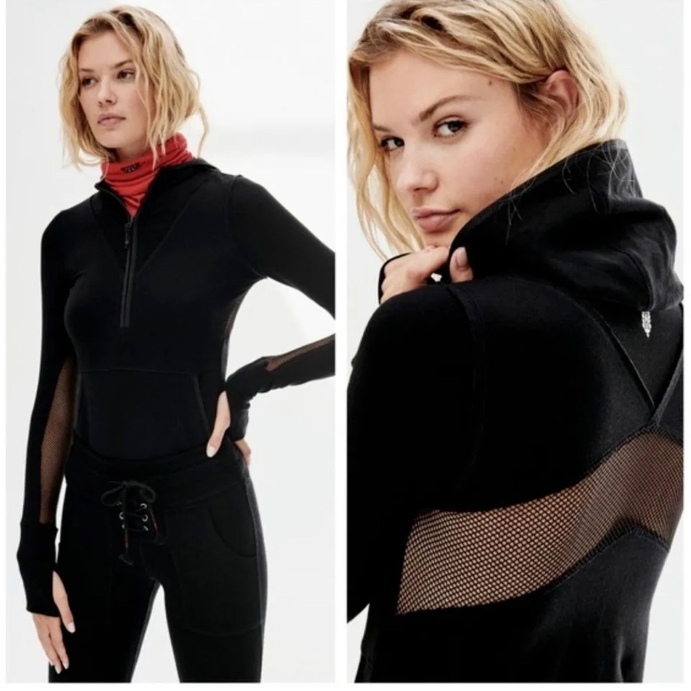 Free People Movement Markle Mesh 1/2 Zip Hoodie